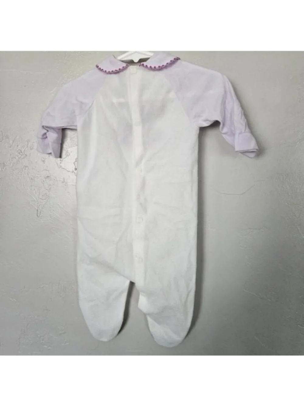 Playskool Vintage Minnie Mouse Disney Kids One Piece White Purple Footie Outfit